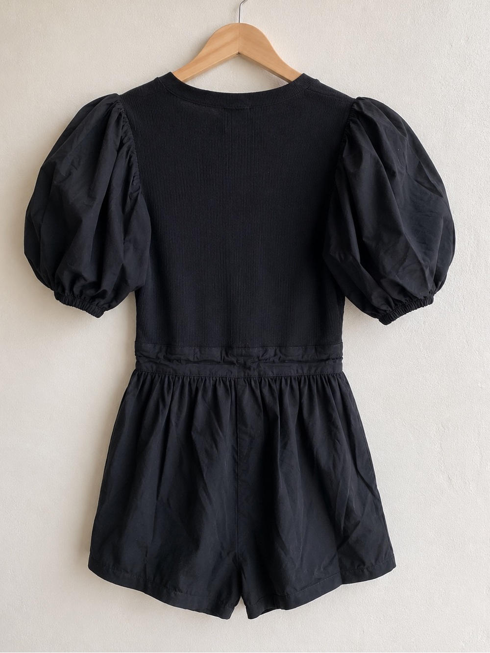 Ulla Johnson Leia Cotton Puff Sleeve Romper Playsuit Noir Black XS - Picture 4 of 6